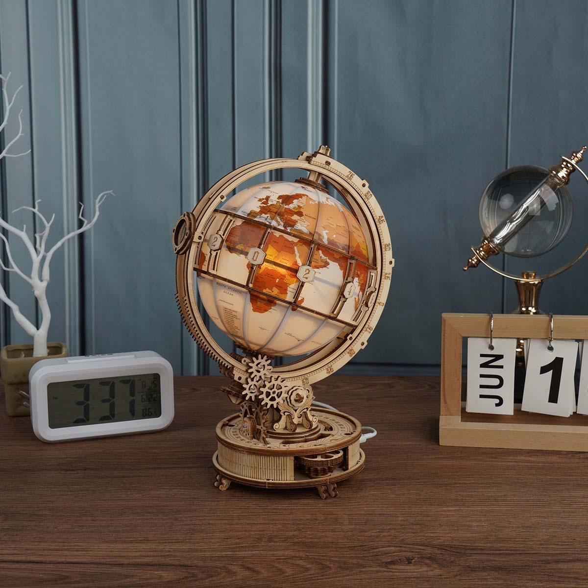 Desktrim™ | Illuminated Globe 3D Wooden Puzzle