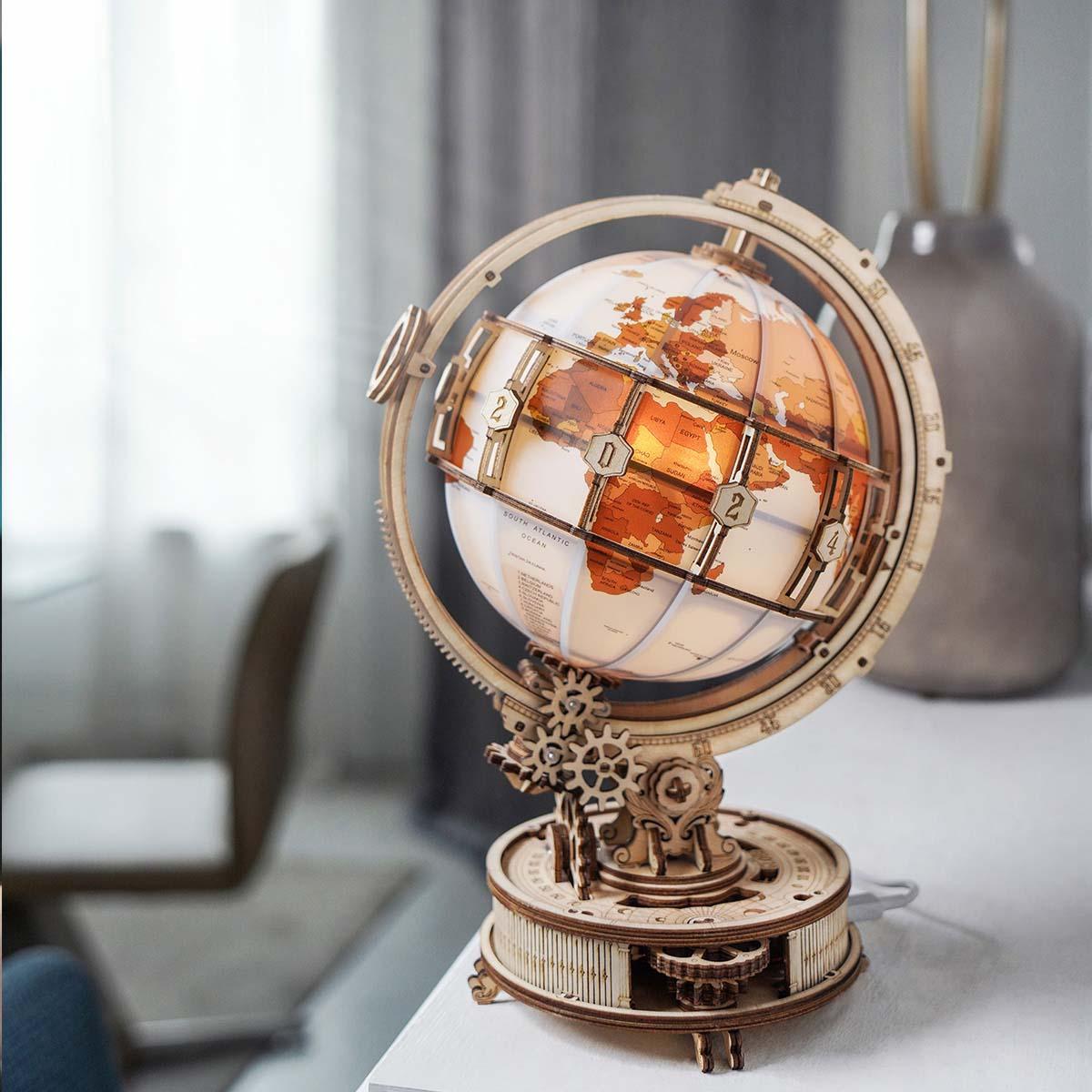 Desktrim™ | Illuminated Globe 3D Wooden Puzzle