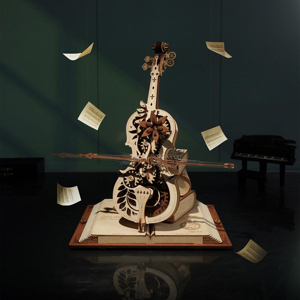 Desktrim™ | Magic Cello Mechanical Music Box 3D Wooden Puzzle