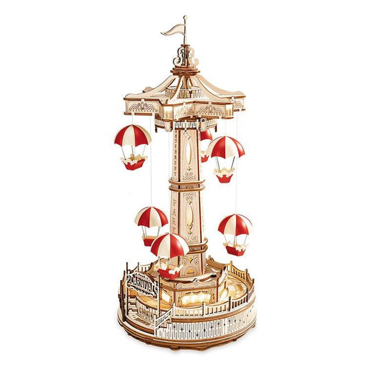 Desktrim™ | Parachute Tower DIY Music Box 3D Wooden Puzzle