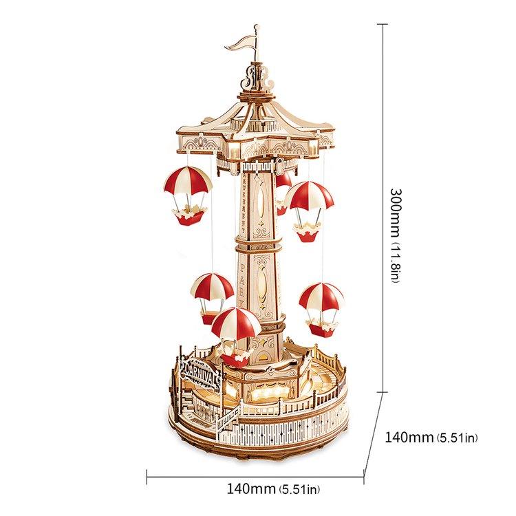 Desktrim™ | Parachute Tower DIY Music Box 3D Wooden Puzzle