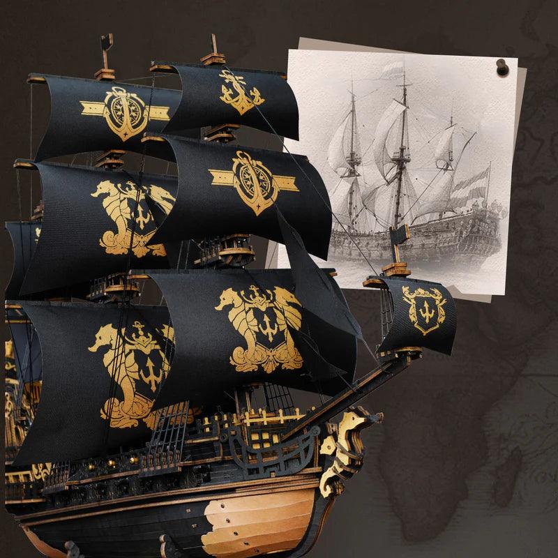 Desktrim™ | Royal Galleon Warship - 3D Wooden Puzzle