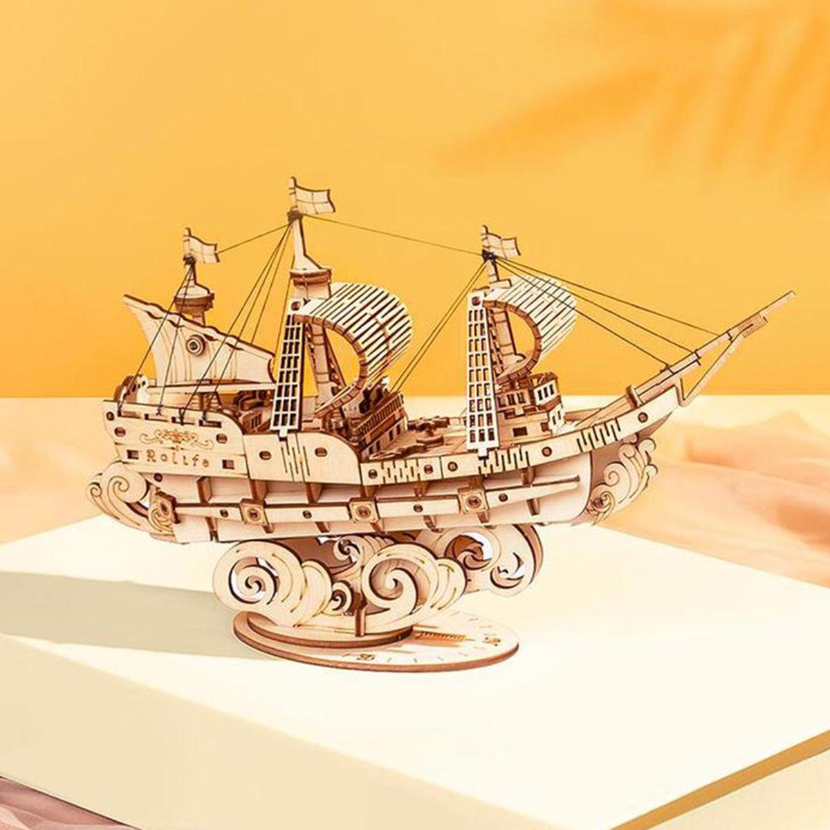 Desktrim™ | Sailling Ship 3D Wooden Puzzle Decor