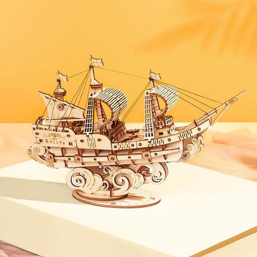 Desktrim™ | Sailling Ship 3D Wooden Puzzle Decor
