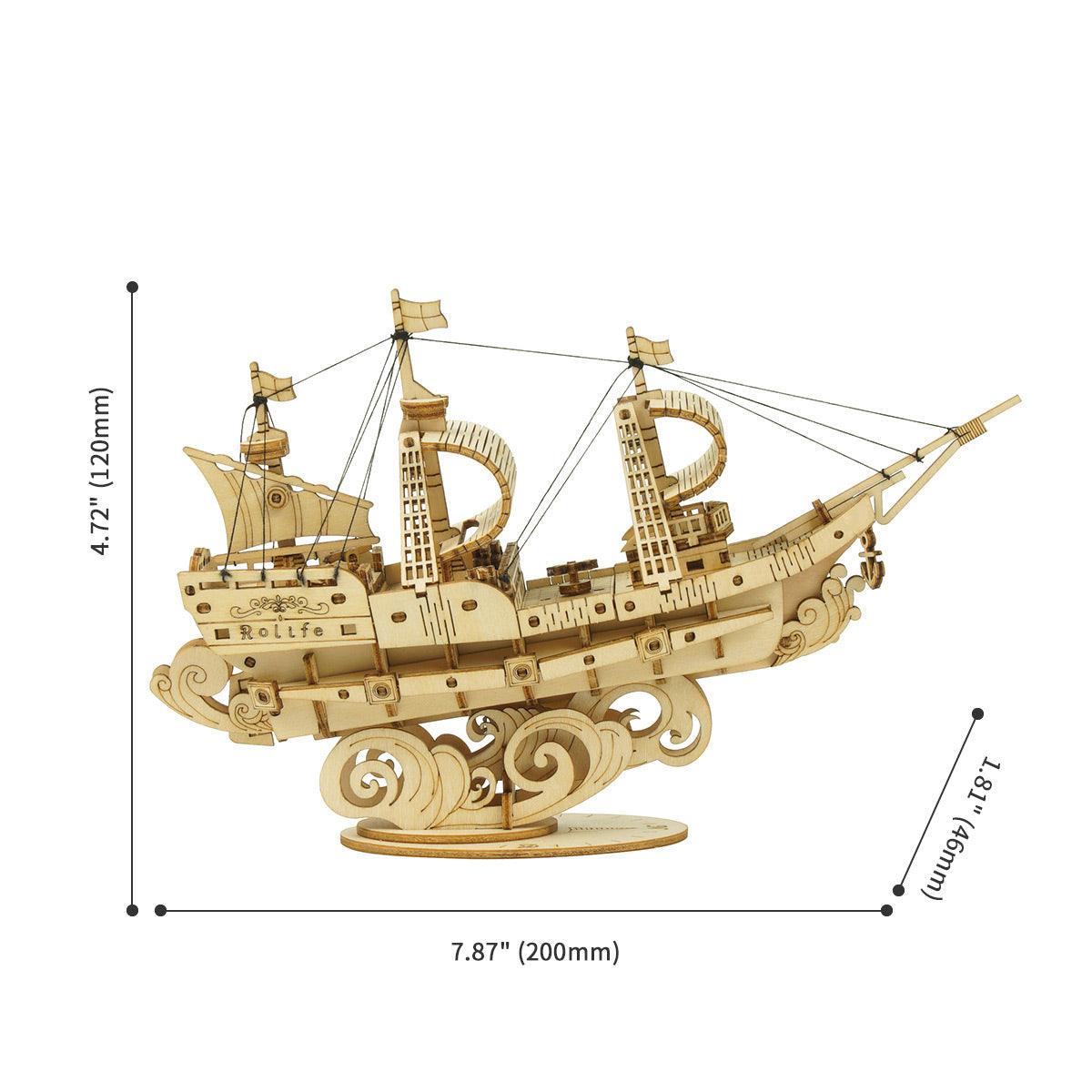 Desktrim™ | Sailling Ship 3D Wooden Puzzle Decor