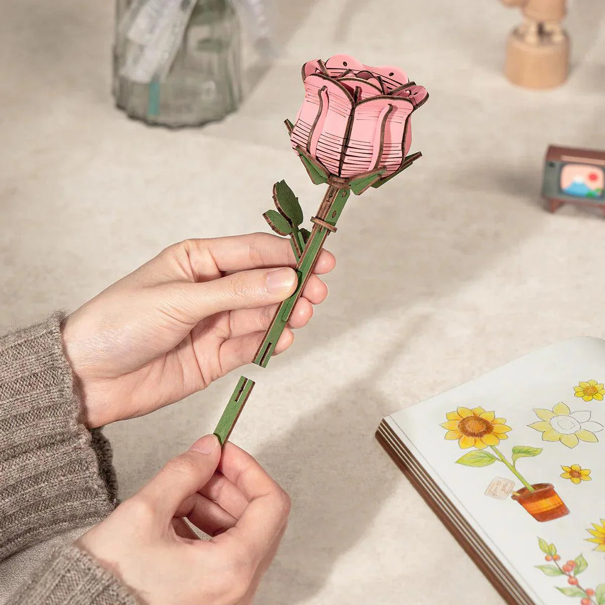 Desktrim™ | Eternal Bloom 3D Wooden Puzzle Bouquet