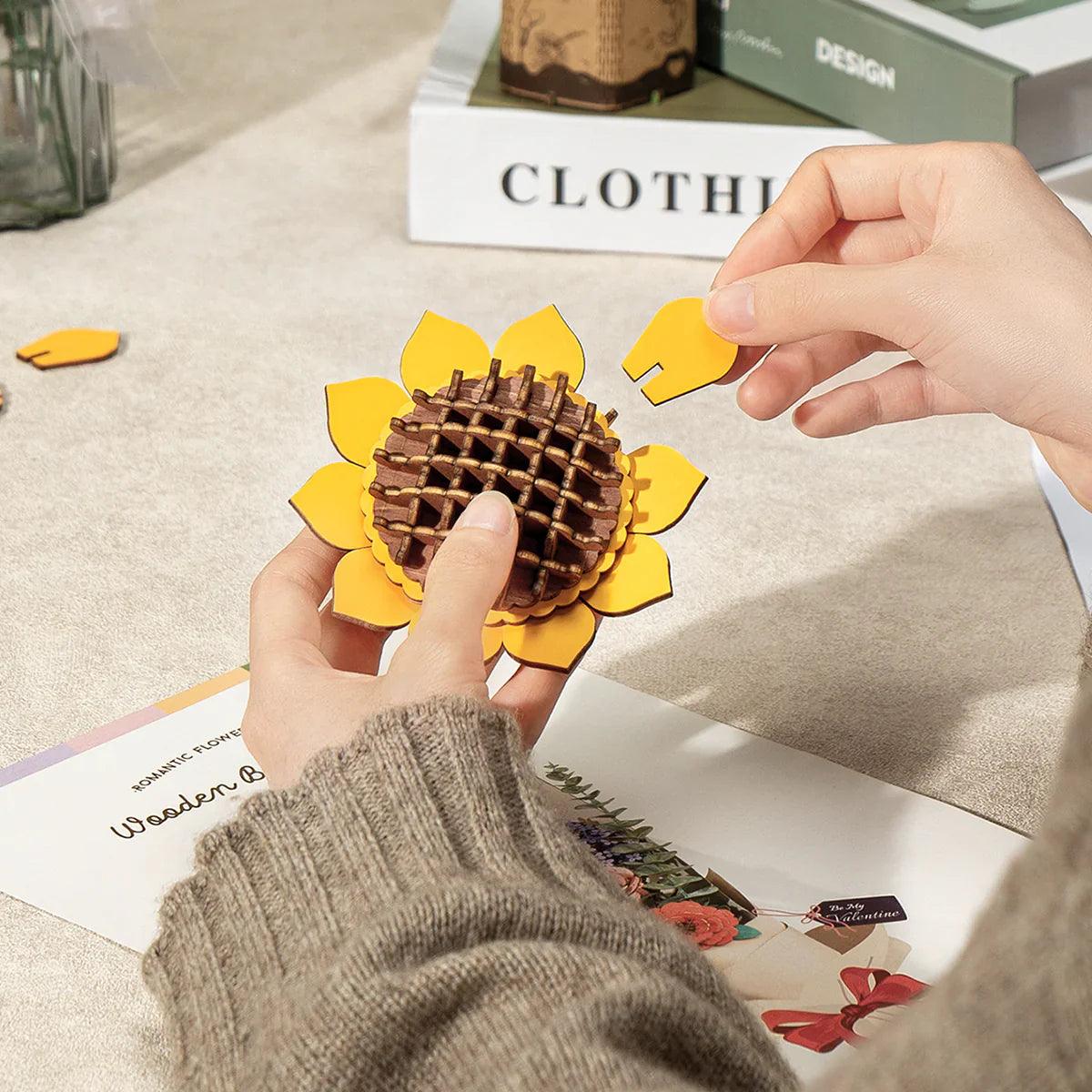 Desktrim™ | Eternal Bloom 3D Wooden Puzzle Bouquet