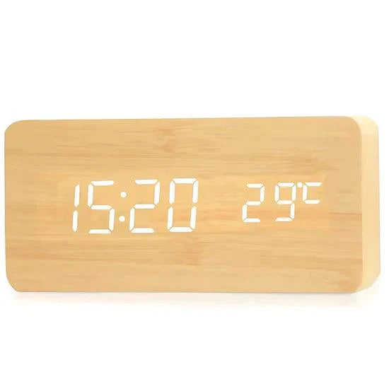Desktrim™ | NatureSense Wooden LED Alarm Clock