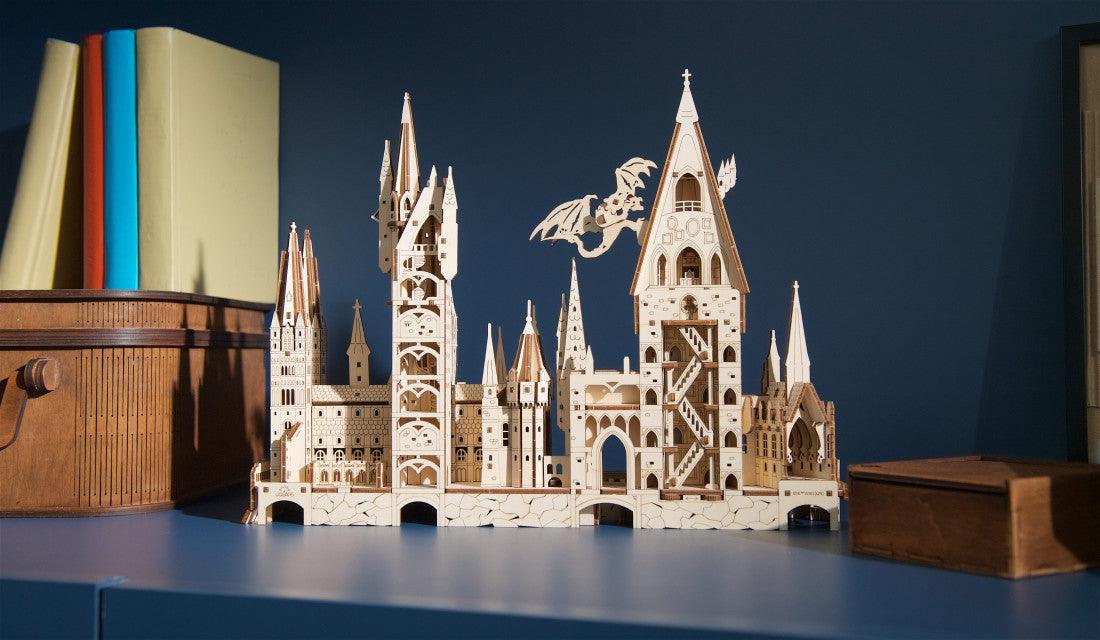 Desktrim™ | Hogwarts Magical Castle 3D Wooden Puzzle Kit
