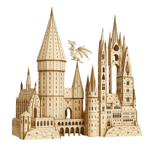 Desktrim™ | Hogwarts Magical Castle 3D Wooden Puzzle Kit