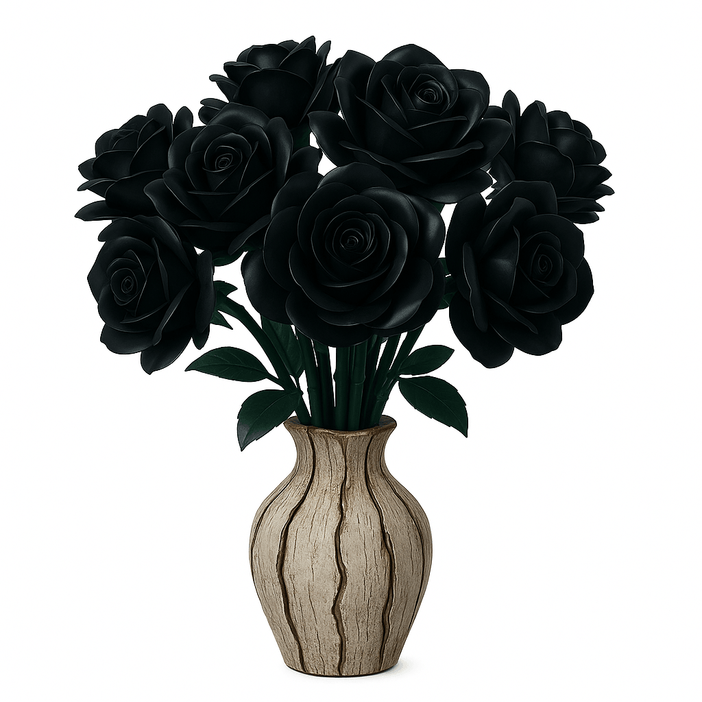 Desktrim™ | Eternal Black Rose Bouquet Building Blocks