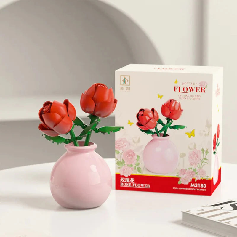 Desktrim™ | Building Block Flowers Rose Tulip Lily Peony DIY Botanical Set