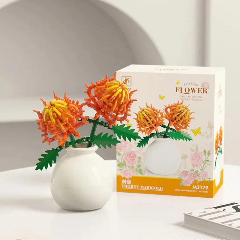 Desktrim™ | Building Block Flowers Rose Tulip Lily Peony DIY Botanical Set
