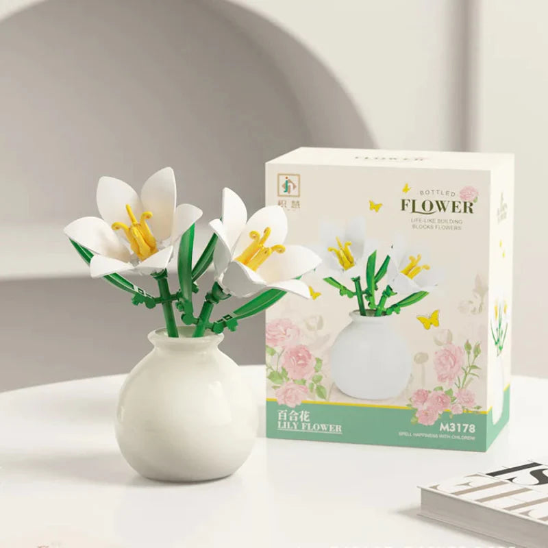 Desktrim™ | Building Block Flowers Rose Tulip Lily Peony DIY Botanical Set
