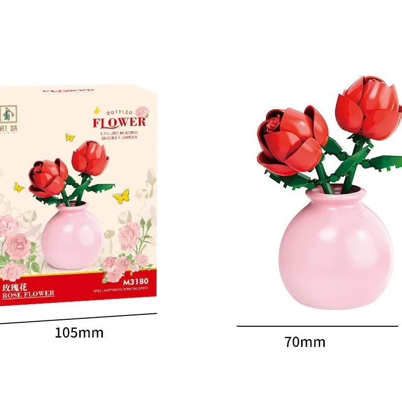 Desktrim™ | Building Block Flowers Rose Tulip Lily Peony DIY Botanical Set
