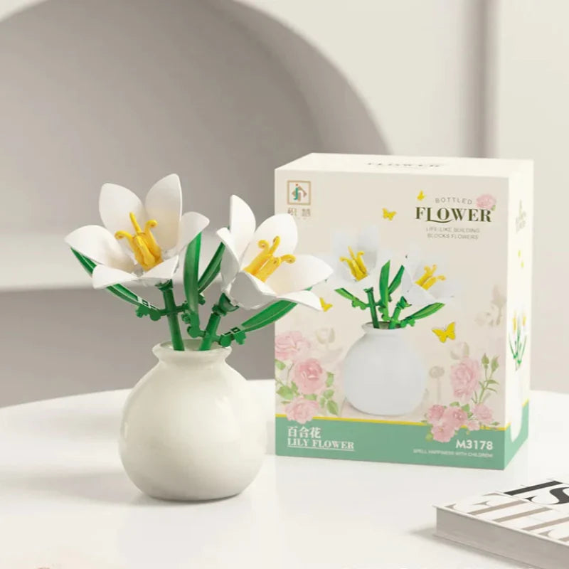 Desktrim™ | Building Block Flowers Rose Tulip Lily Peony DIY Botanical Set