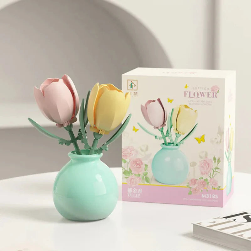 Desktrim™ | Building Block Flowers Rose Tulip Lily Peony DIY Botanical Set