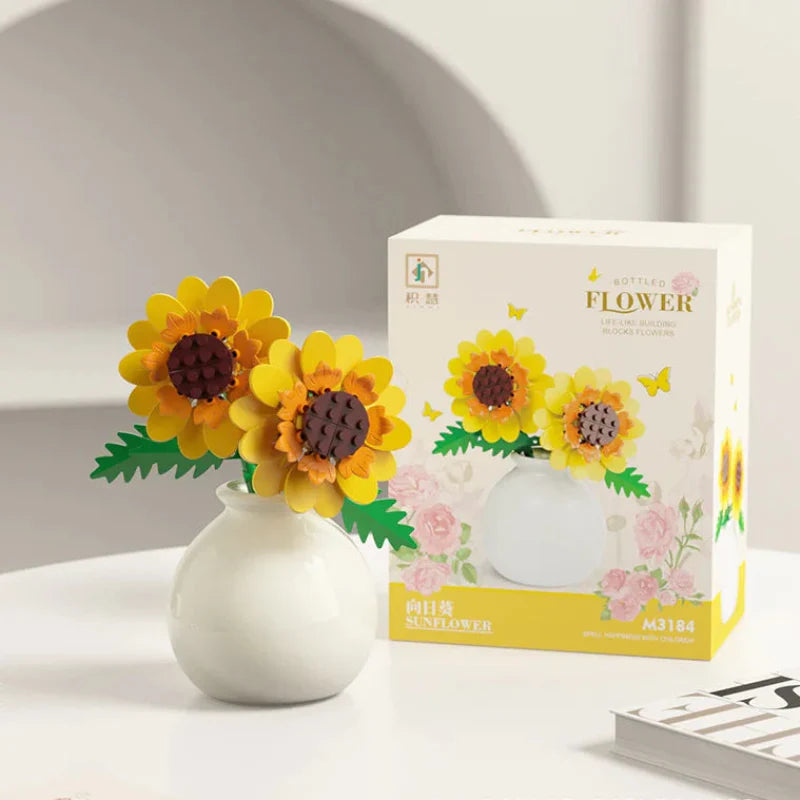 Desktrim™ | Building Block Flowers Rose Tulip Lily Peony DIY Botanical Set