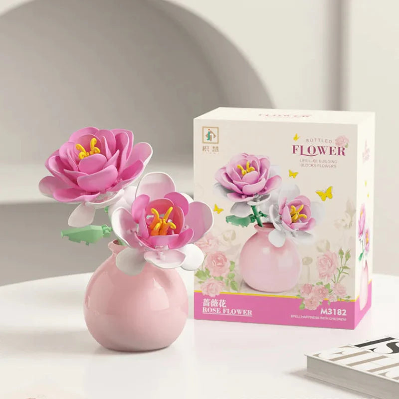 Desktrim™ | Building Block Flowers Rose Tulip Lily Peony DIY Botanical Set