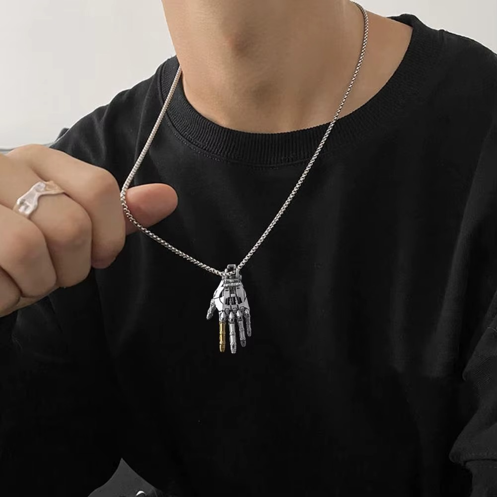Desktrim™ | Cybernetic Hand Pendant - Articulated Steampunk Jewelry with Movable Joints