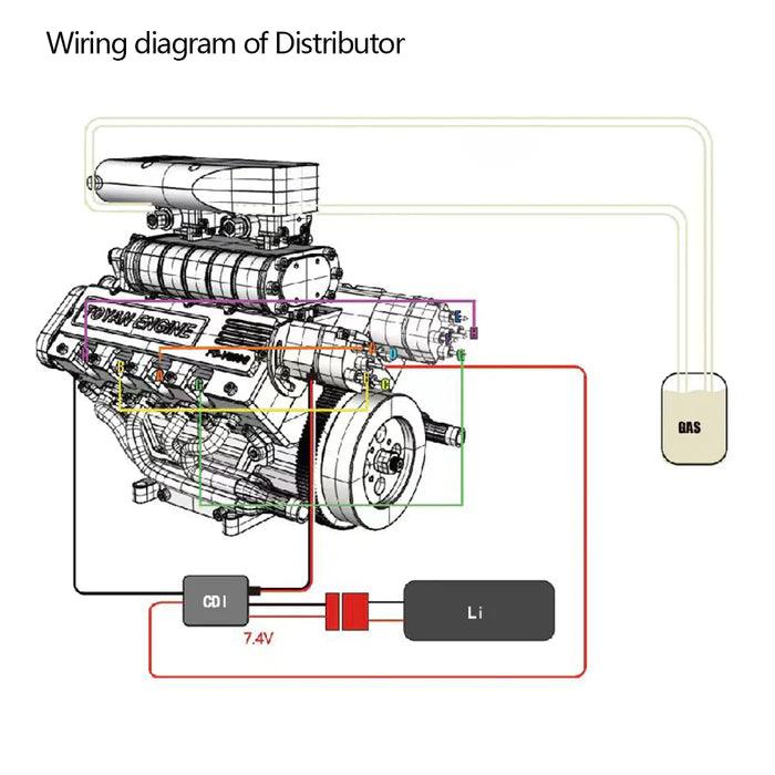 Desktrim™ | DIY 1/10 V8 Engine Model 28cc Gasoline Engine Kit FS-V800G