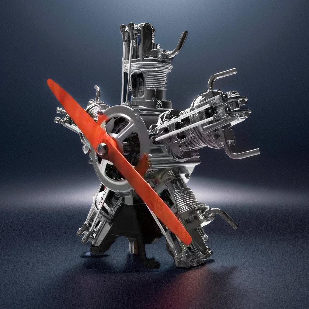 Desktrim™ | DIY 1/6 Full Metal 5 Cylinder Radial Engine Model Kit
