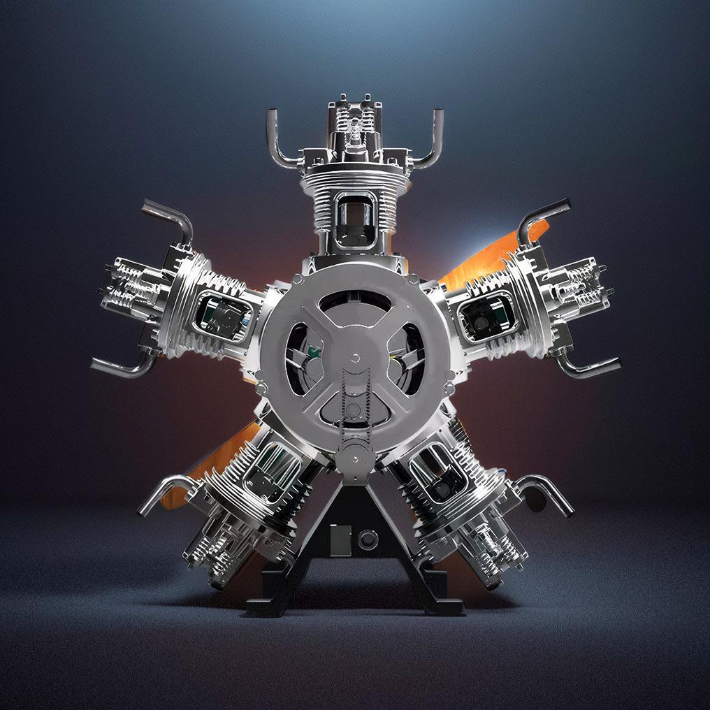 Desktrim™ | DIY 1/6 Full Metal 5 Cylinder Radial Engine Model Kit