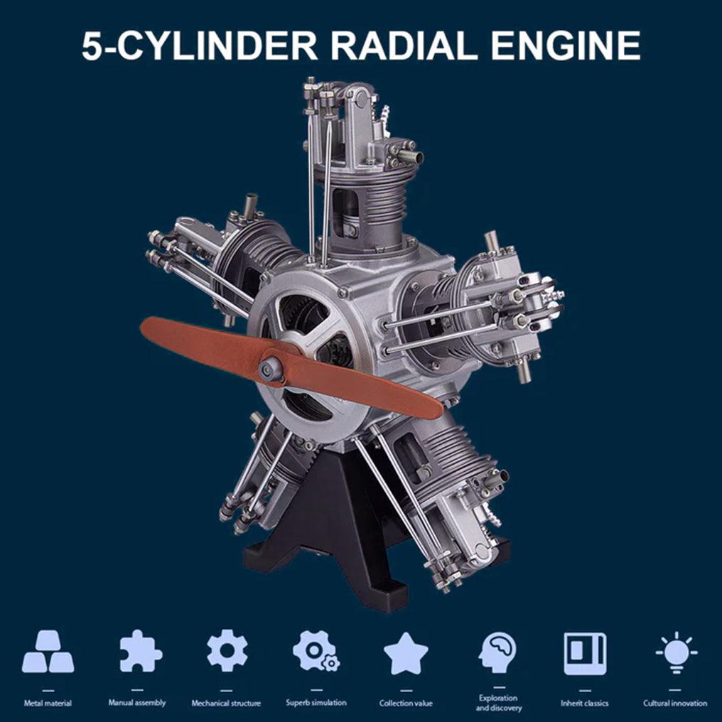Desktrim™ | DIY 1/6 Full Metal 5 Cylinder Radial Engine Model Kit