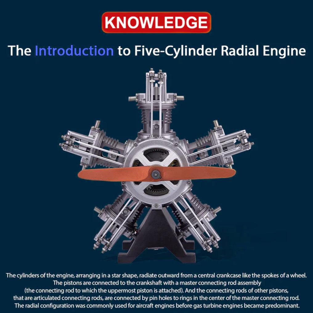 Desktrim™ | DIY 1/6 Full Metal 5 Cylinder Radial Engine Model Kit