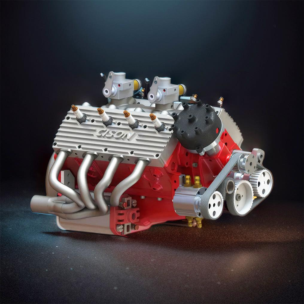 Desktrim™ | DIY 1/6 Gasoline Flathead 4-Stroke V8 Water-Cooled Engine 44CC Model Kit That Works