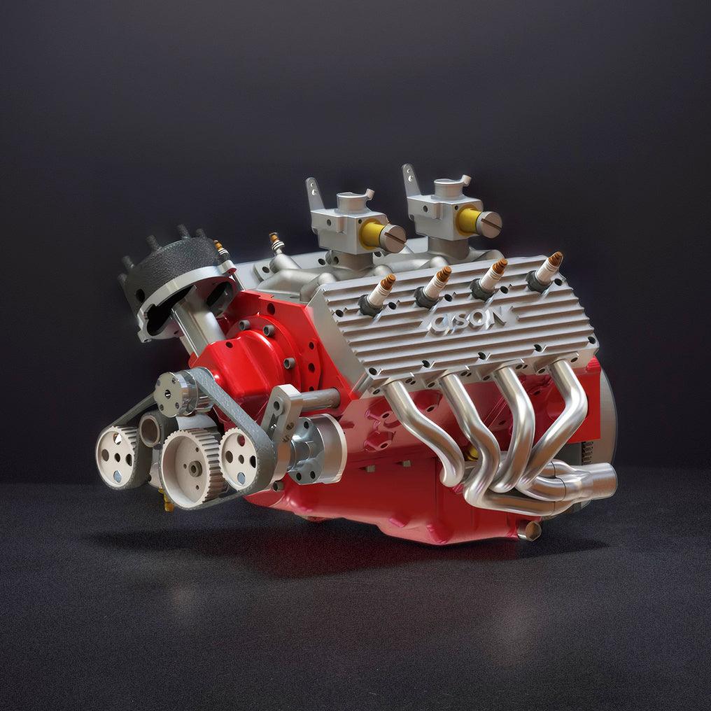 Desktrim™ | DIY 1/6 Gasoline Flathead 4-Stroke V8 Water-Cooled Engine 44CC Model Kit That Works