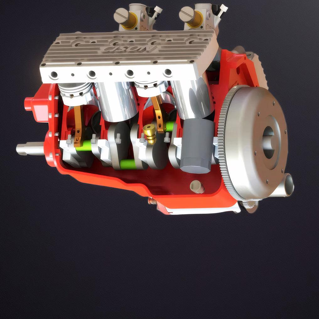 Desktrim™ | DIY 1/6 Gasoline Flathead 4-Stroke V8 Water-Cooled Engine 44CC Model Kit That Works