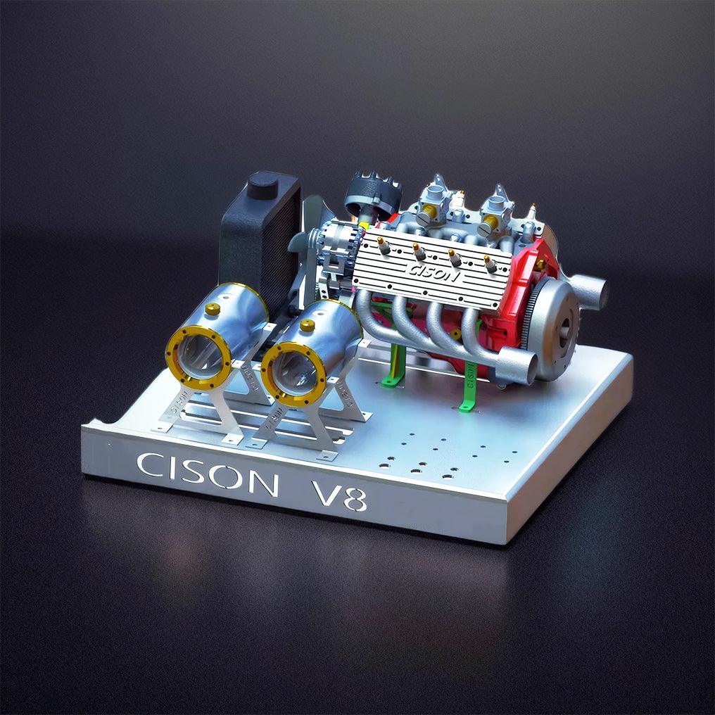 Desktrim™ | DIY 1/6 Gasoline Flathead 4-Stroke V8 Water-Cooled Engine 44CC Model Kit That Works