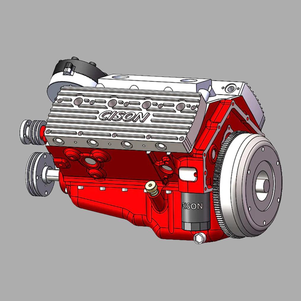 Desktrim™ | DIY 1/6 Gasoline Flathead 4-Stroke V8 Water-Cooled Engine 44CC Model Kit That Works