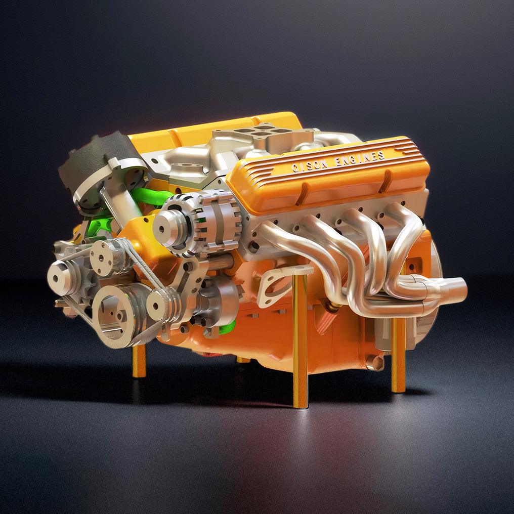 Desktrim™ | DIY 1/6 Gasoline Internal Combustion V8 Water-Cooled Engine 44CC Model Kit