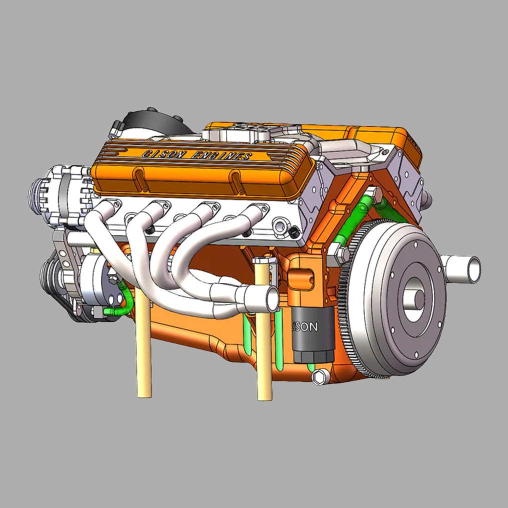 Desktrim™ | DIY 1/6 Gasoline Internal Combustion V8 Water-Cooled Engine 44CC Model Kit