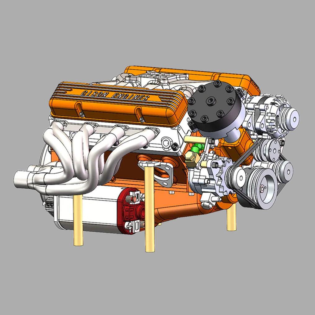Desktrim™ | DIY 1/6 Gasoline Internal Combustion V8 Water-Cooled Engine 44CC Model Kit