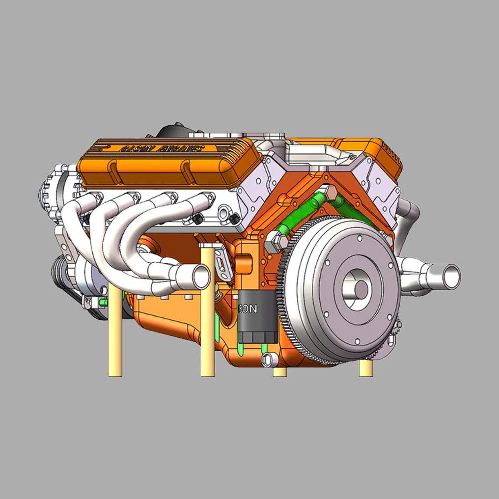 Desktrim™ | DIY 1/6 Gasoline Internal Combustion V8 Water-Cooled Engine 44CC Model Kit