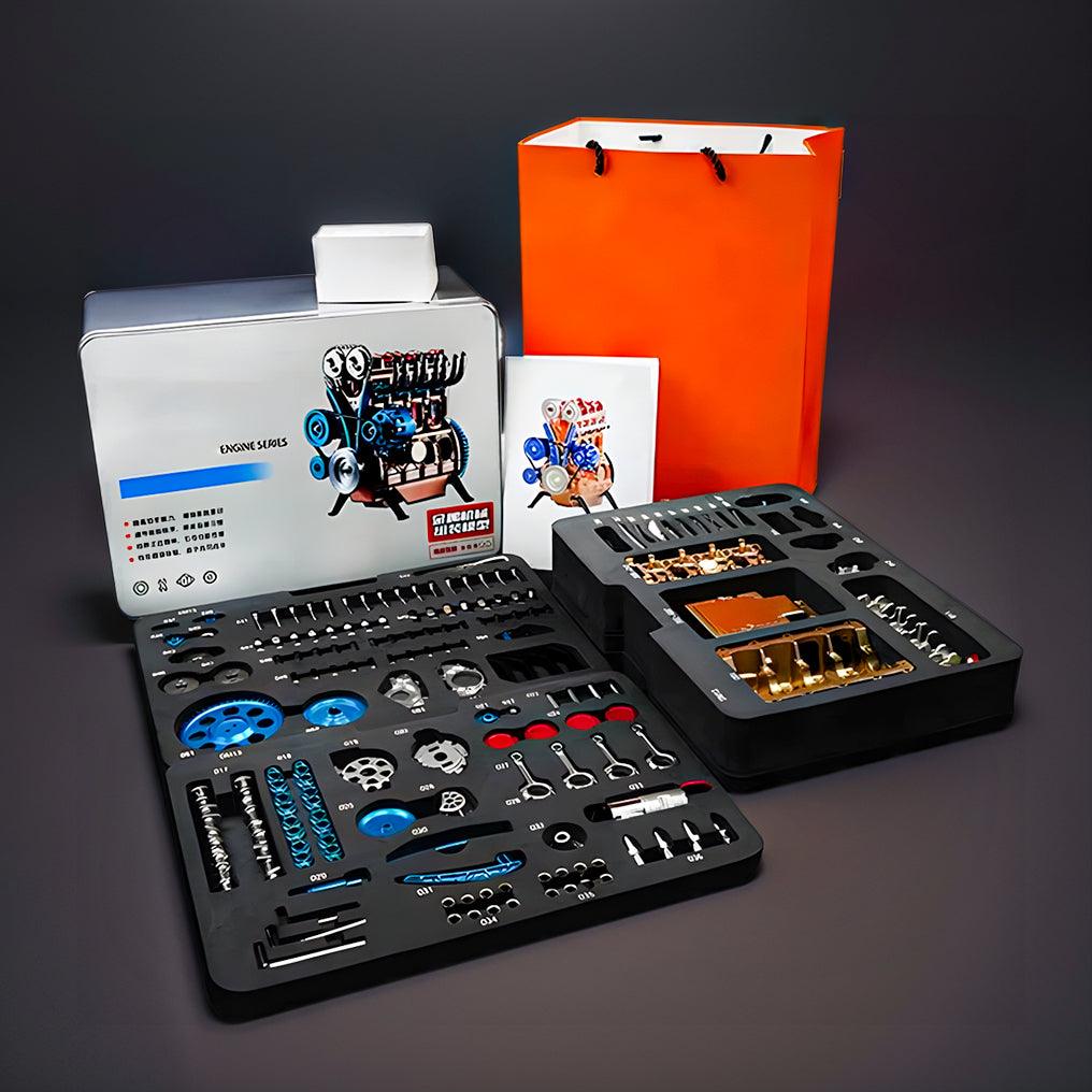 Desktrim™ | DIY Full Metal 4 Cylinder Car Engine Assembly Kit