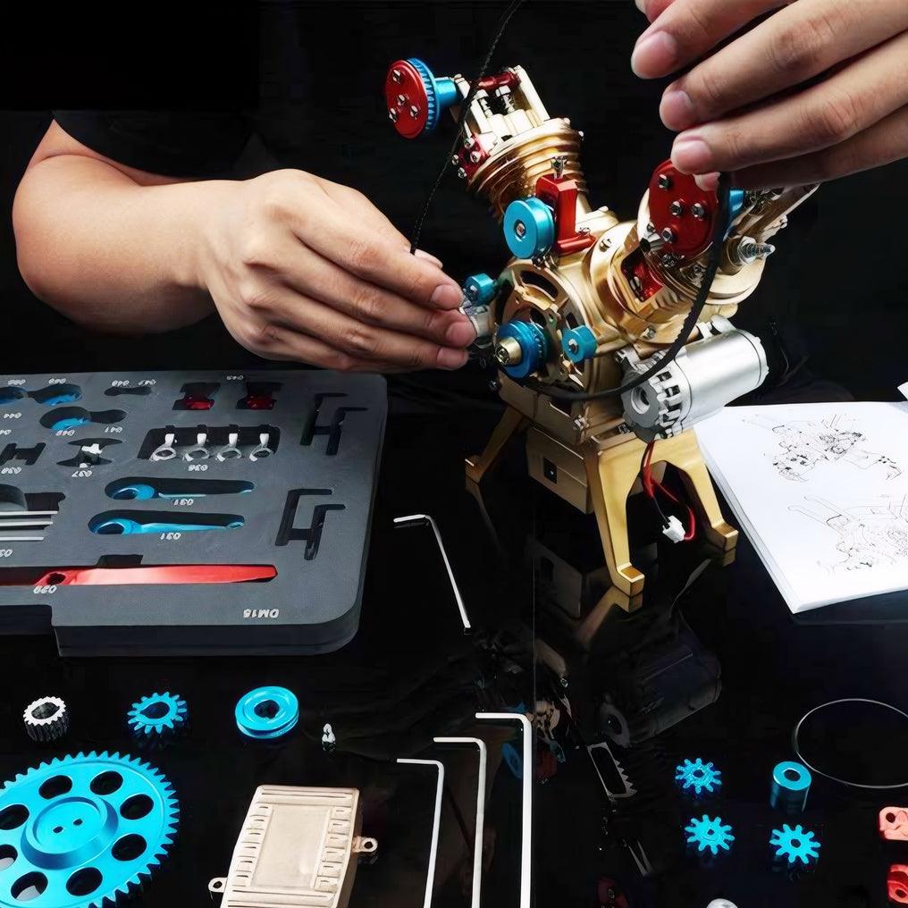 Desktrim™ | DIY Full Metal V2 Car Engine Assembly Kit that Work