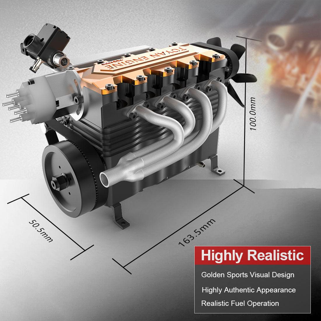 Desktrim™ | DIY OHC L4 Engine 14CC Gasoline Water-cooled Engine Model Kit FS-L400BGC