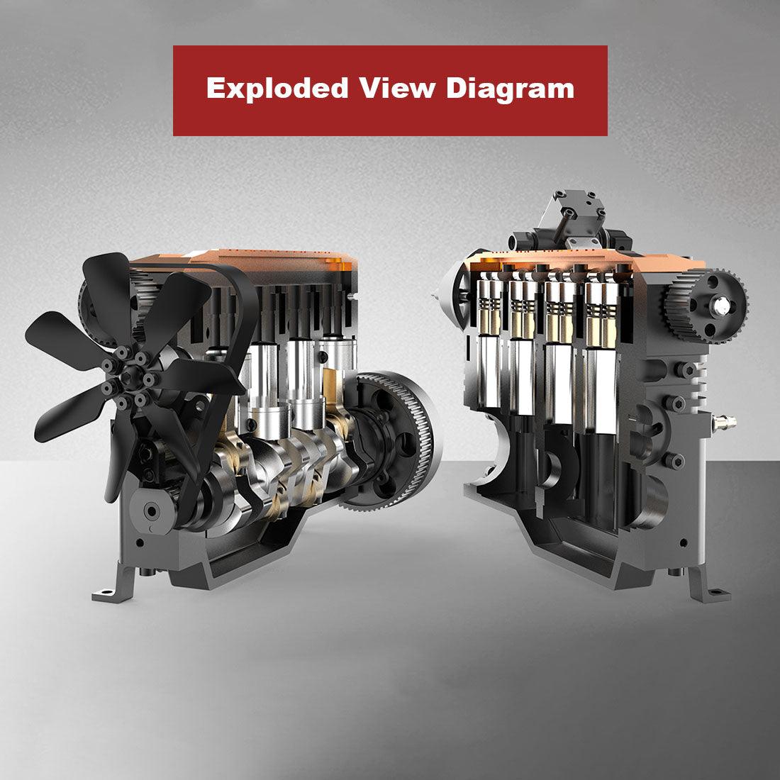 Desktrim™ | DIY OHC L4 Engine 14CC Gasoline Water-cooled Engine Model Kit FS-L400BGC