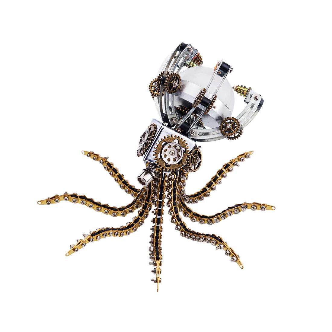 Desktrim™ | DIY 3D Metal Steampunk Galaxy Craft Puzzle Mechanical Octopus with Desk Lamp Model-1060PCS