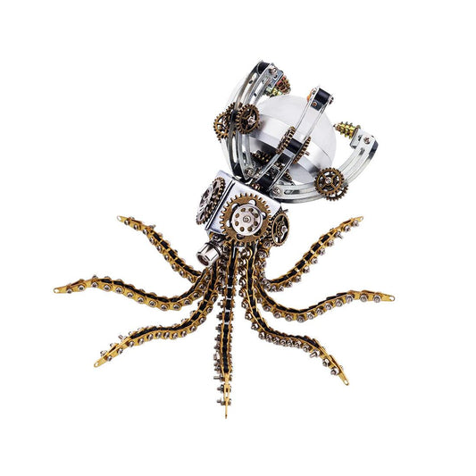 Desktrim™ | DIY 3D Metal Steampunk Galaxy Craft Puzzle Mechanical Octopus with Desk Lamp Model-1060PCS