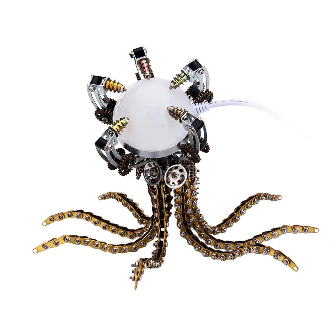 Desktrim™ | DIY 3D Metal Steampunk Galaxy Craft Puzzle Mechanical Octopus with Desk Lamp Model-1060PCS