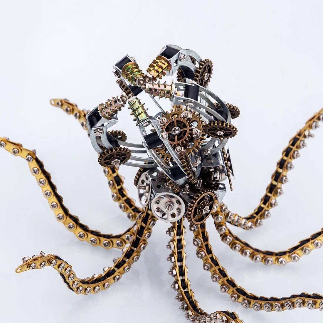 Desktrim™ | DIY 3D Metal Steampunk Galaxy Craft Puzzle Mechanical Octopus with Desk Lamp Model-1060PCS