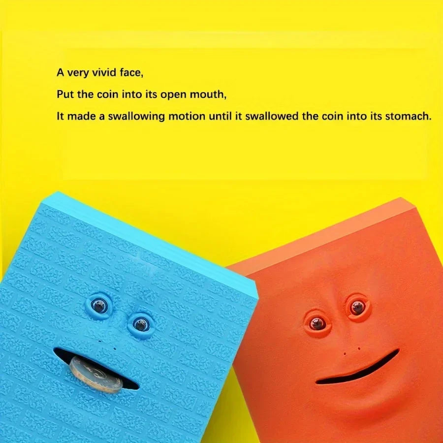 Interactive Sensor Face Bank - Motion-Activated Coin Swallower Savings Box for Children