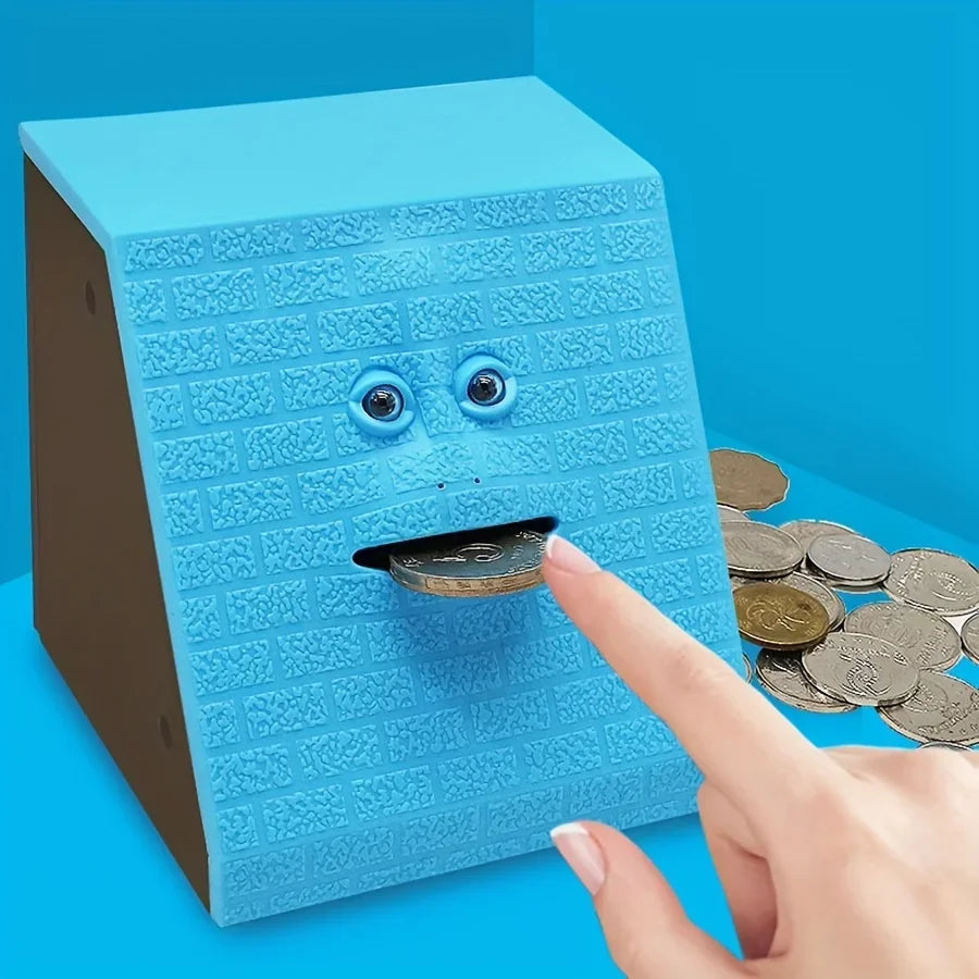 Interactive Sensor Face Bank - Motion-Activated Coin Swallower Savings Box for Children