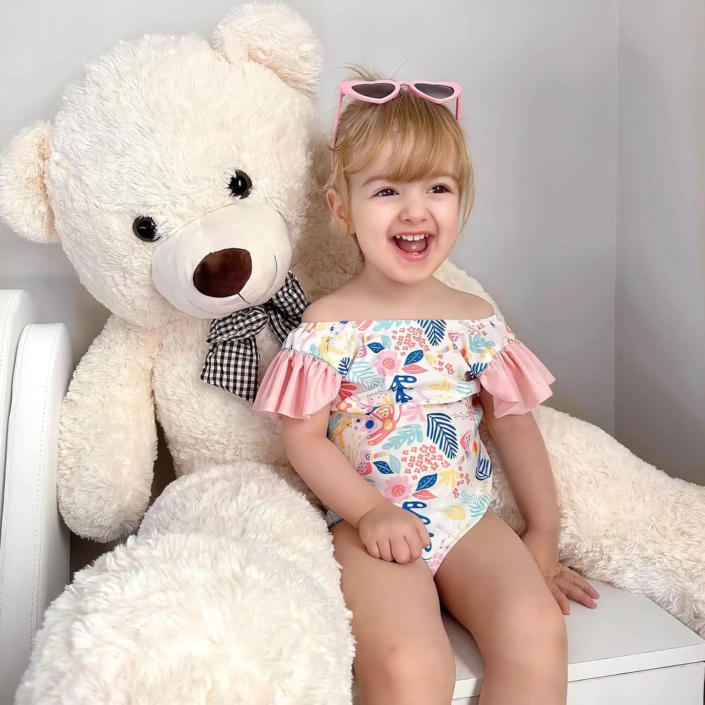 Giant Teddy Bear 4 Feet Big Footprints Plush Stuffed Animals Life Size Large Teddy for Girlfriend Wife Children