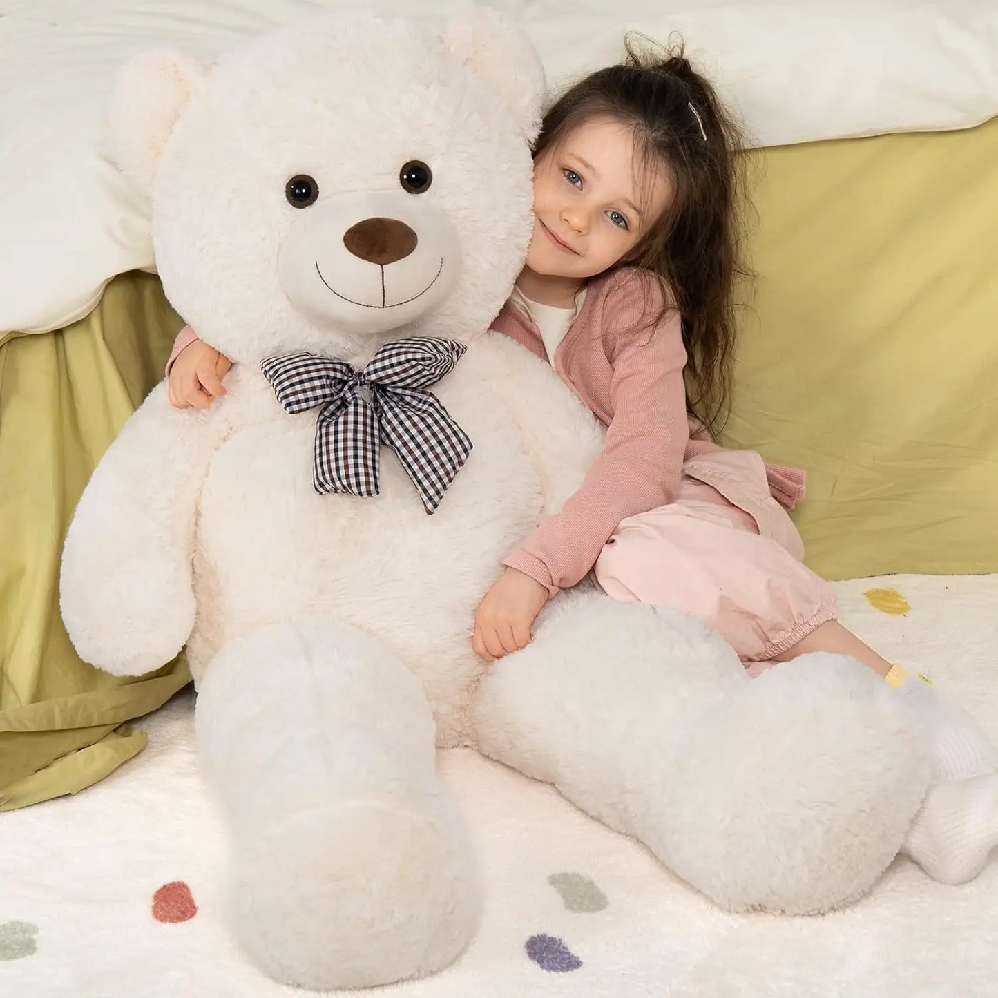 Giant Teddy Bear 4 Feet Big Footprints Plush Stuffed Animals Life Size Large Teddy for Girlfriend Wife Children